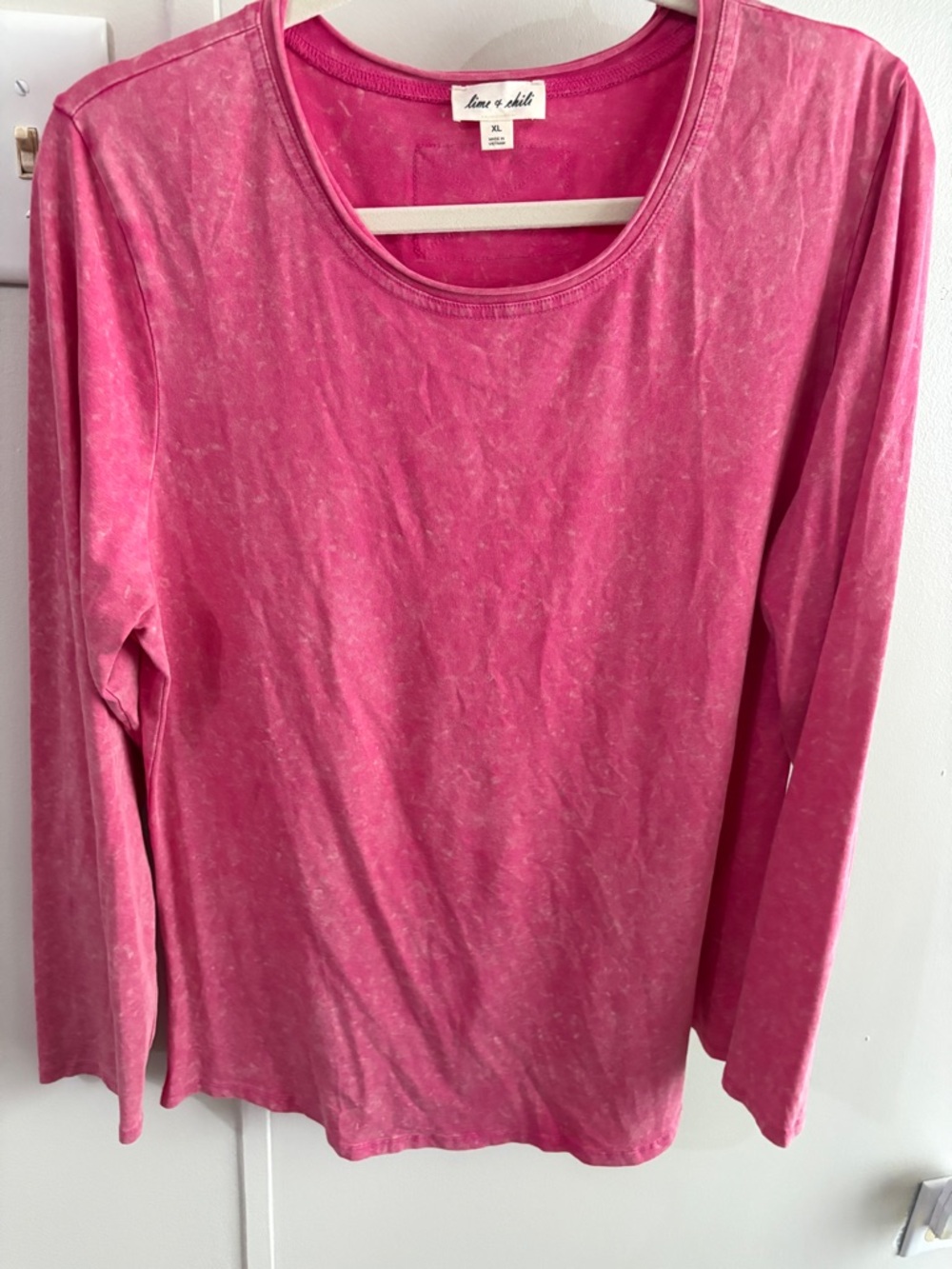 Lime & Chile Women's Pink Long-Sleeve Crewneck Top